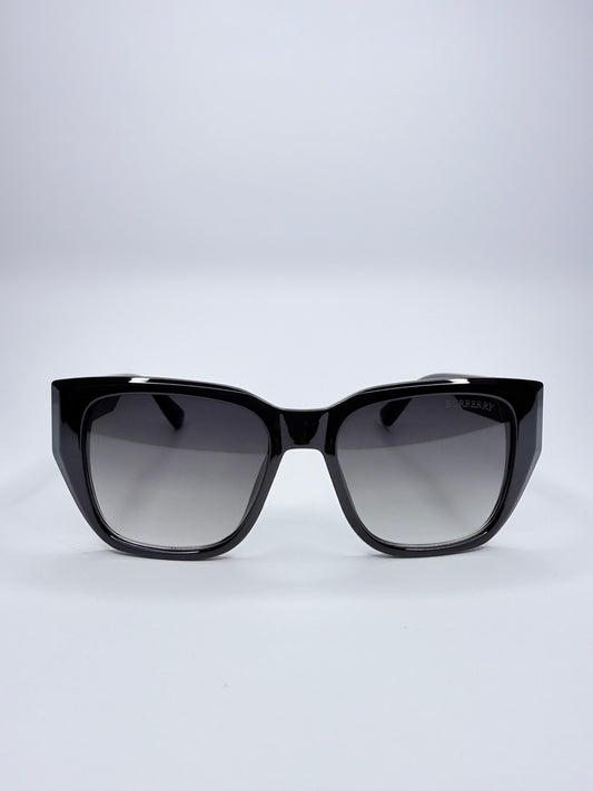 🕶️ Burberry Γυαλιά Ηλίου Oversized Μαύρα με Χρυσές Λεπτομέρειες