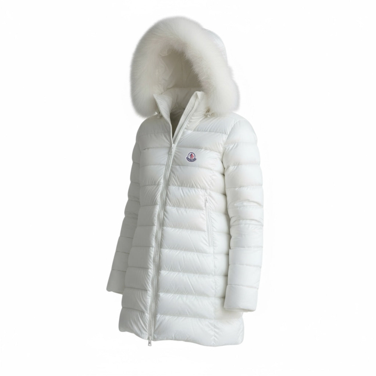 Γυναικείο Μπουφάν Moncler Puffer με Γούνα – Λευκό