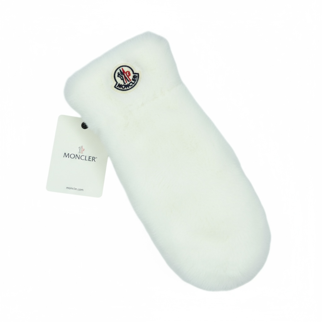 Γυναικεία Γάντια Moncler – Λευκά Γούνινα & Ζεστά