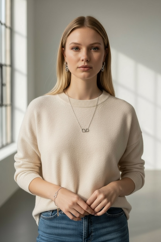 Σετ Κοσμημάτων Valentino – Σκουλαρίκια, Κολιέ & Βραχιόλι σε Ασημί Χρώμα