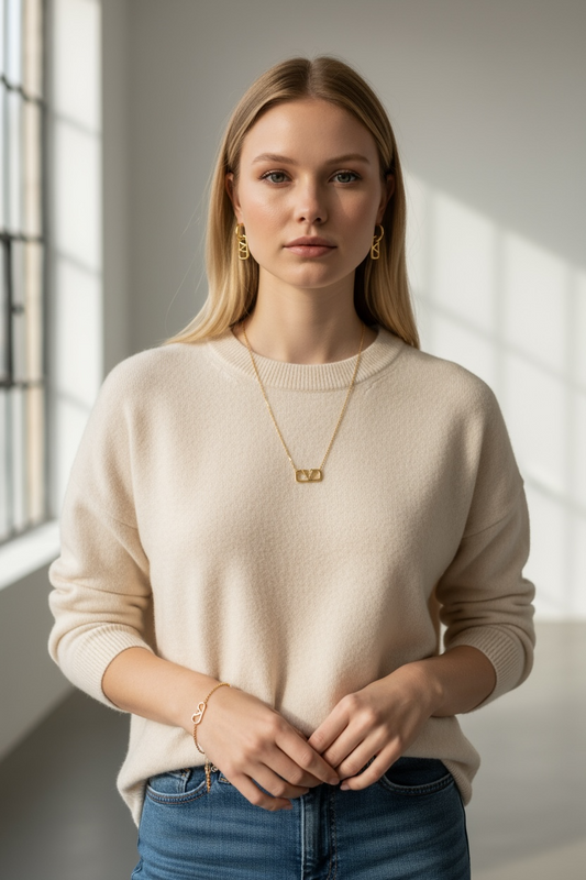 Σετ Κοσμημάτων Valentino – Σκουλαρίκια, Κολιέ & Βραχιόλι σε Χρυσό