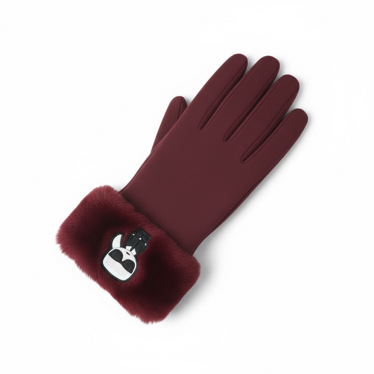 Γάντια Karl Lagerfeld με γούνα & λογότυπο Karl