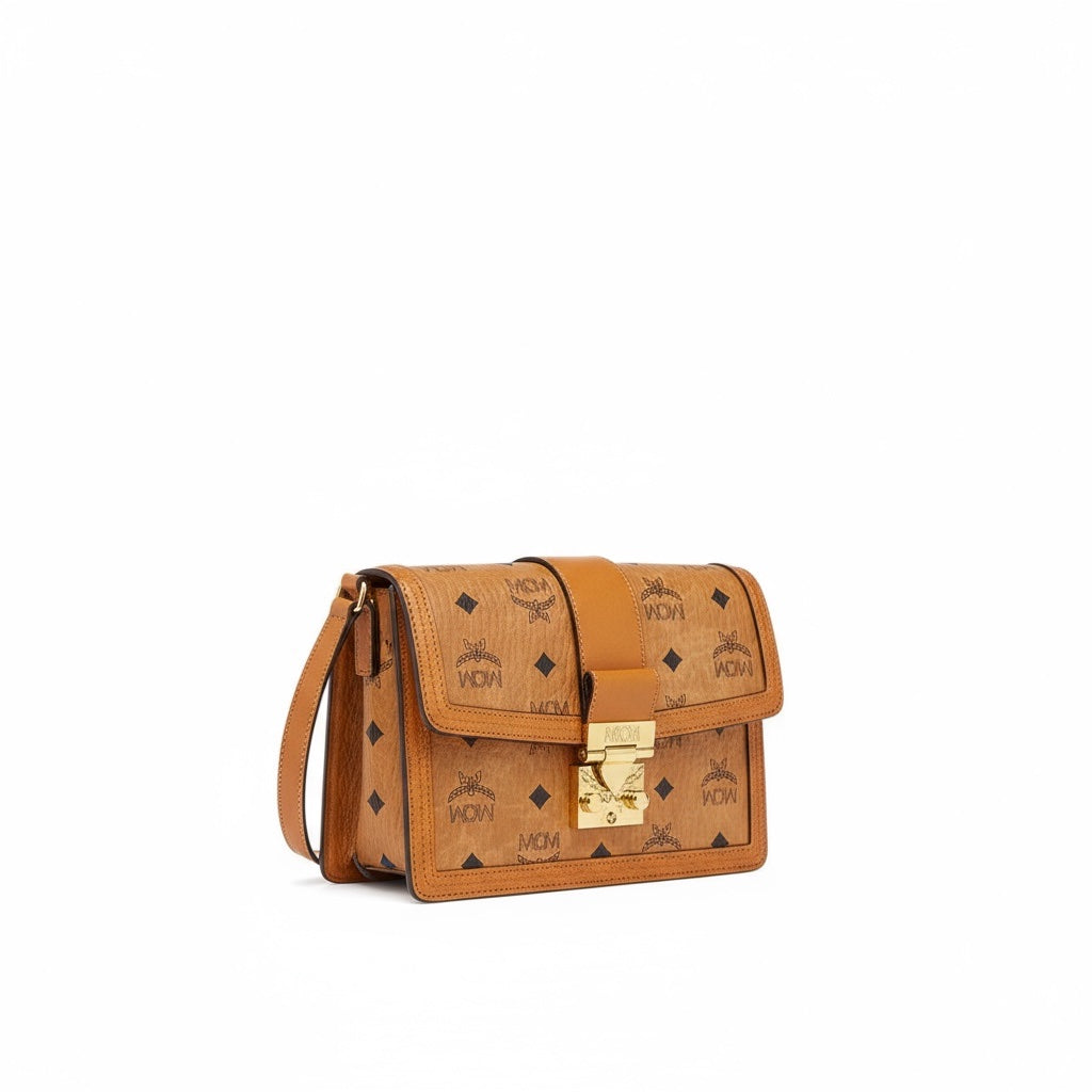 MCM Patricia Visetos Crossbody Bag – Cognac