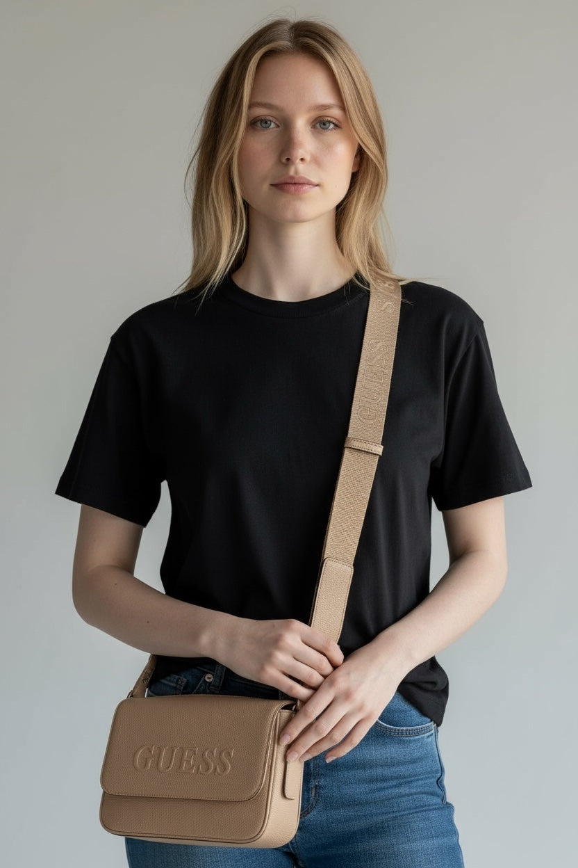 GUESS Vikky Crossbody Bag – Beige