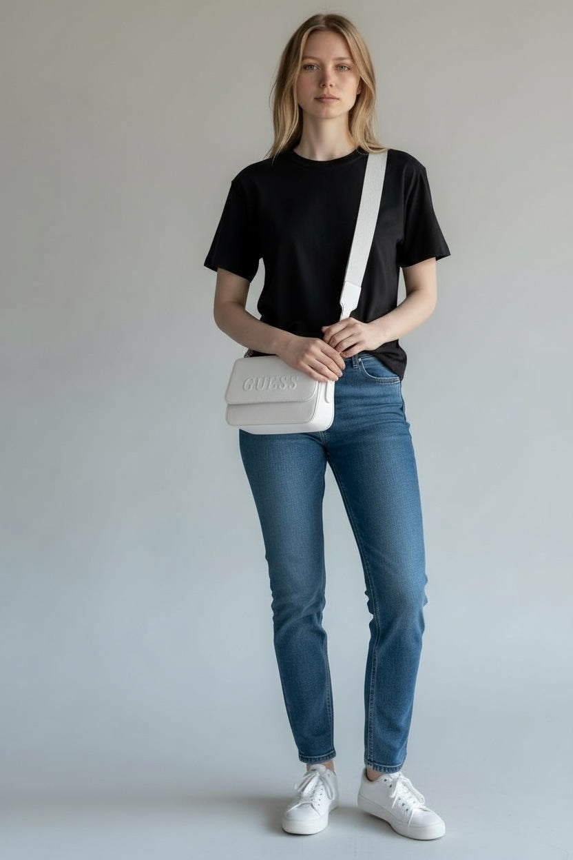 GUESS Vikky Crossbody Bag – White