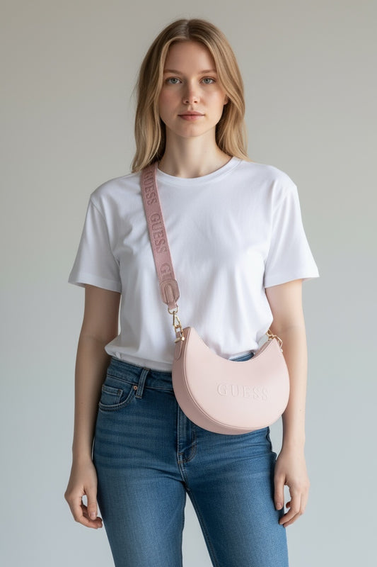 GUESS Luna Hobo Crossbody Bag – Pink