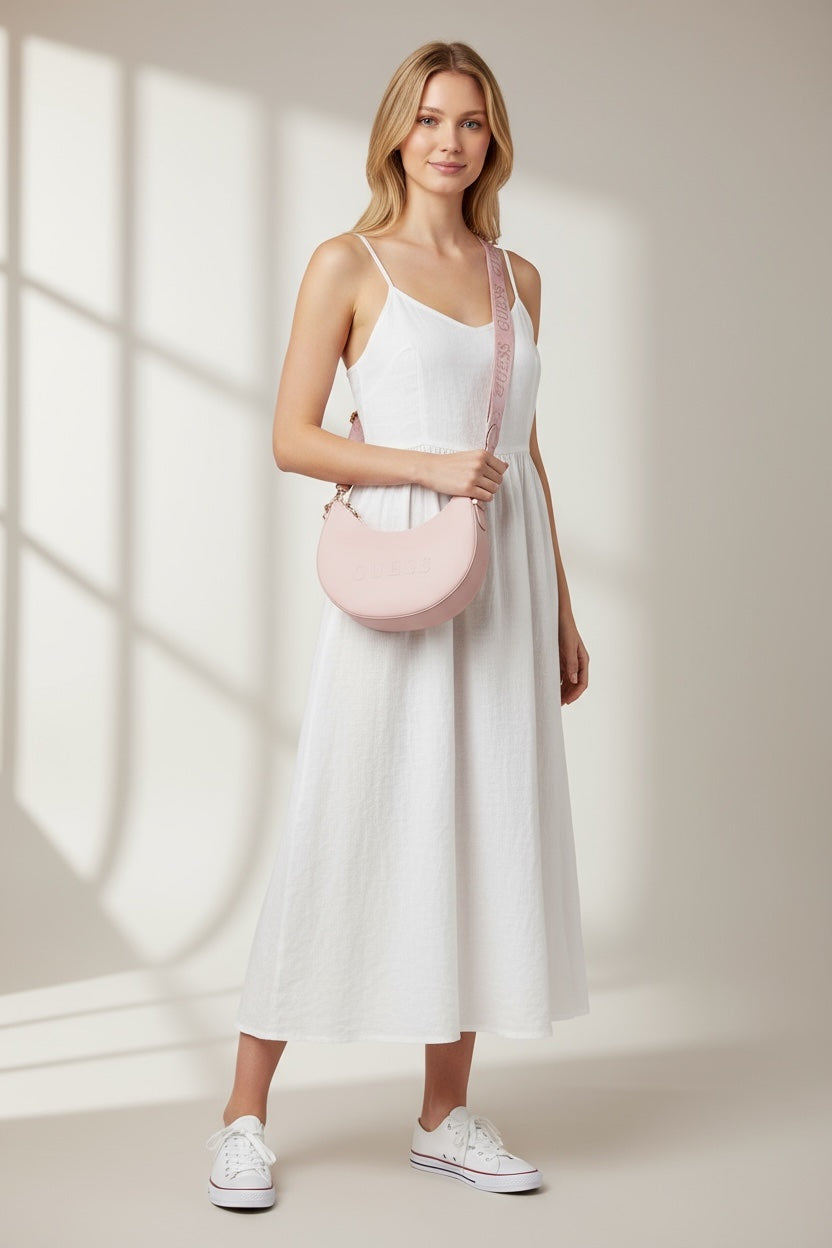 GUESS Luna Hobo Crossbody Bag – Pink