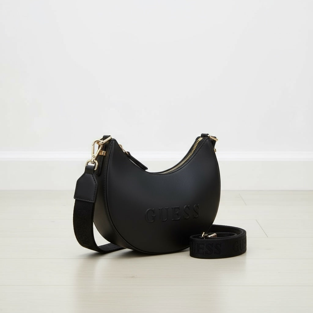 GUESS Luna Hobo Crossbody Bag – Black