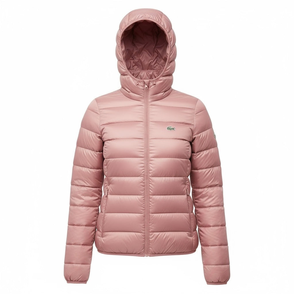 Γυναικείο Φουσκωτό Μπουφάν με Κουκούλα Lacoste – Pink