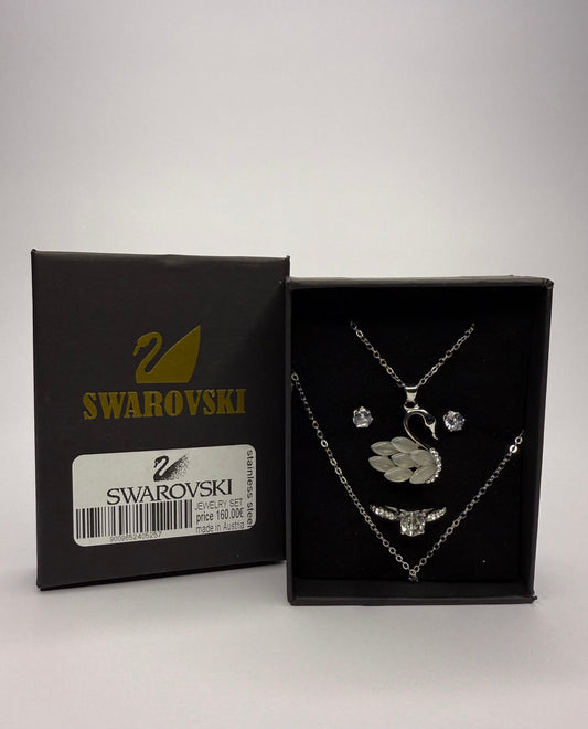 Σετ Κοσμημάτων Swarovski – Κύκνος (Ατσάλινο)