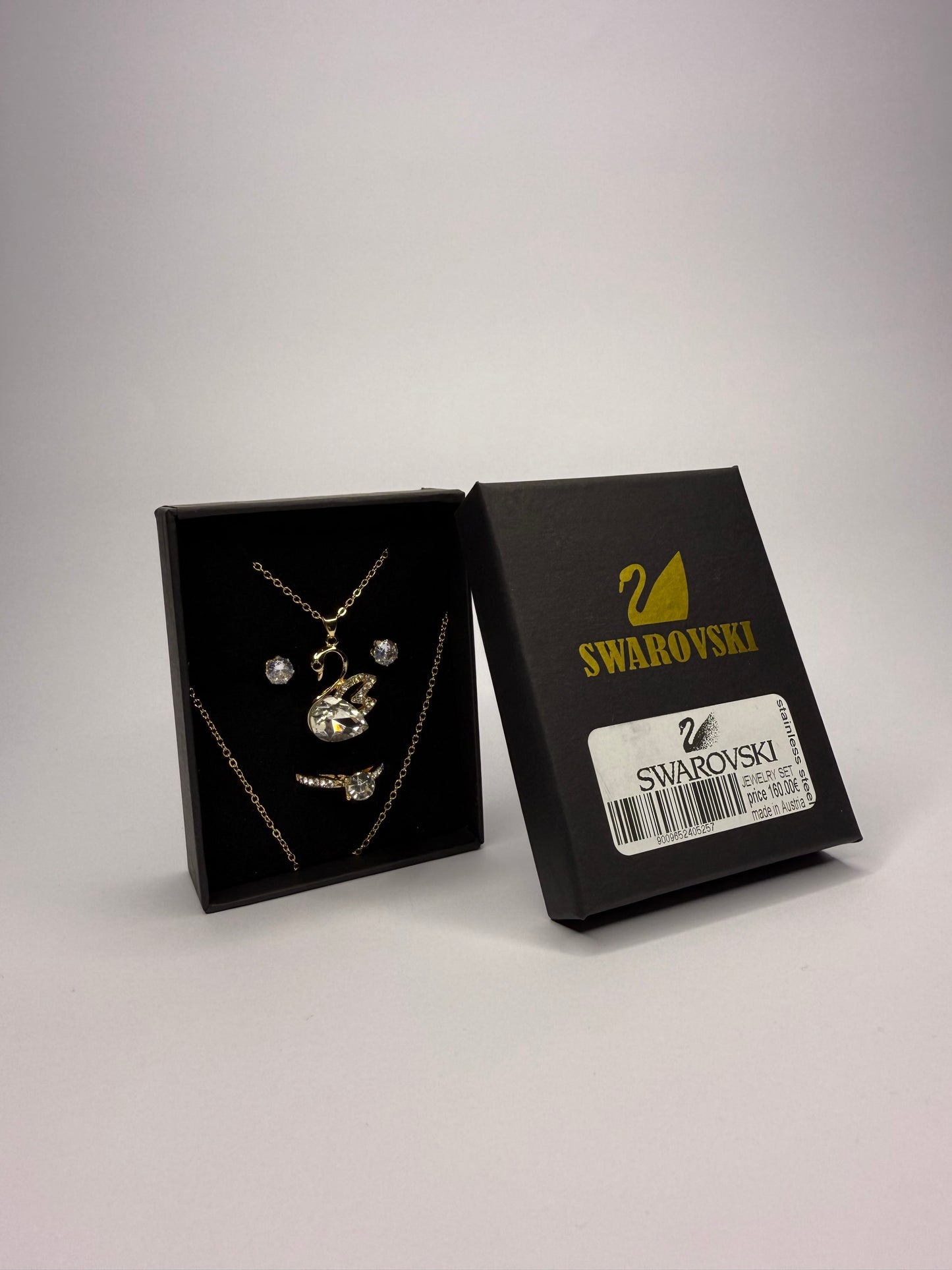 Σετ Κοσμημάτων Swarovski – Χρυσό με Κρύσταλλα Swan