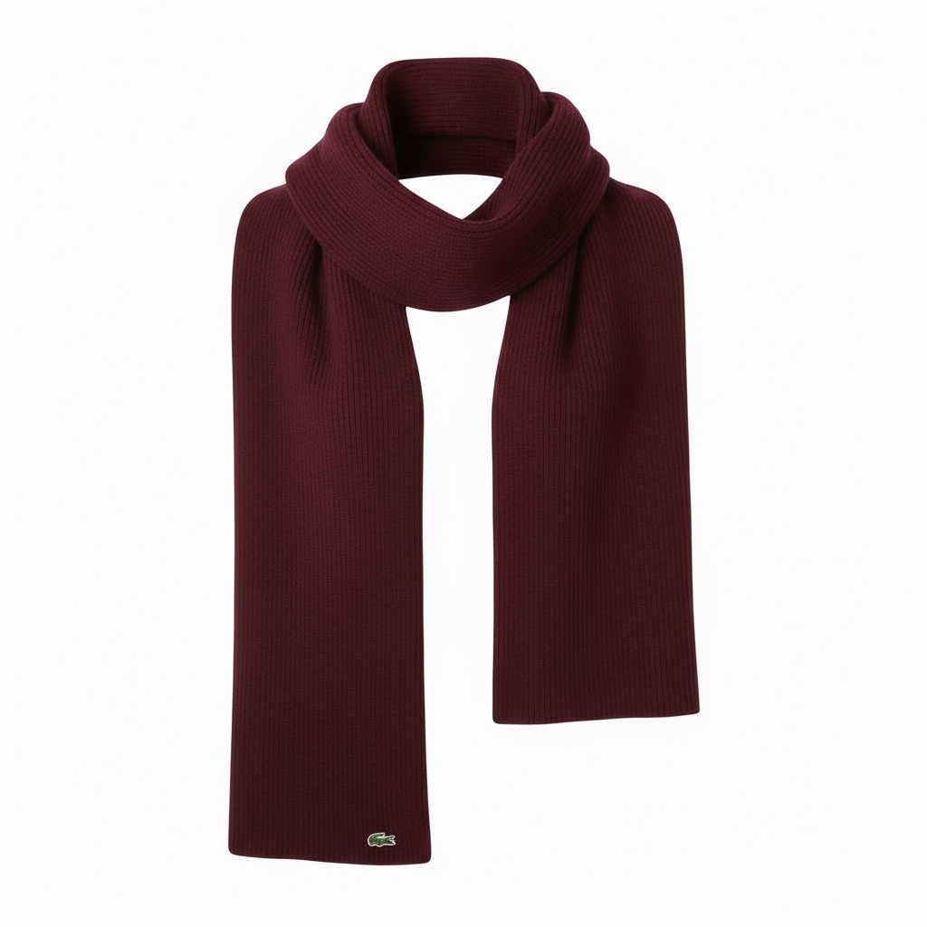 Κασκόλ Lacoste Ribbed Wool Scarf