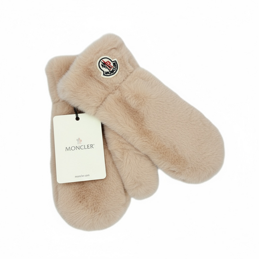 Γυναικεία Γάντια Moncler – Μπεζ Γούνινα & Ζεστά
