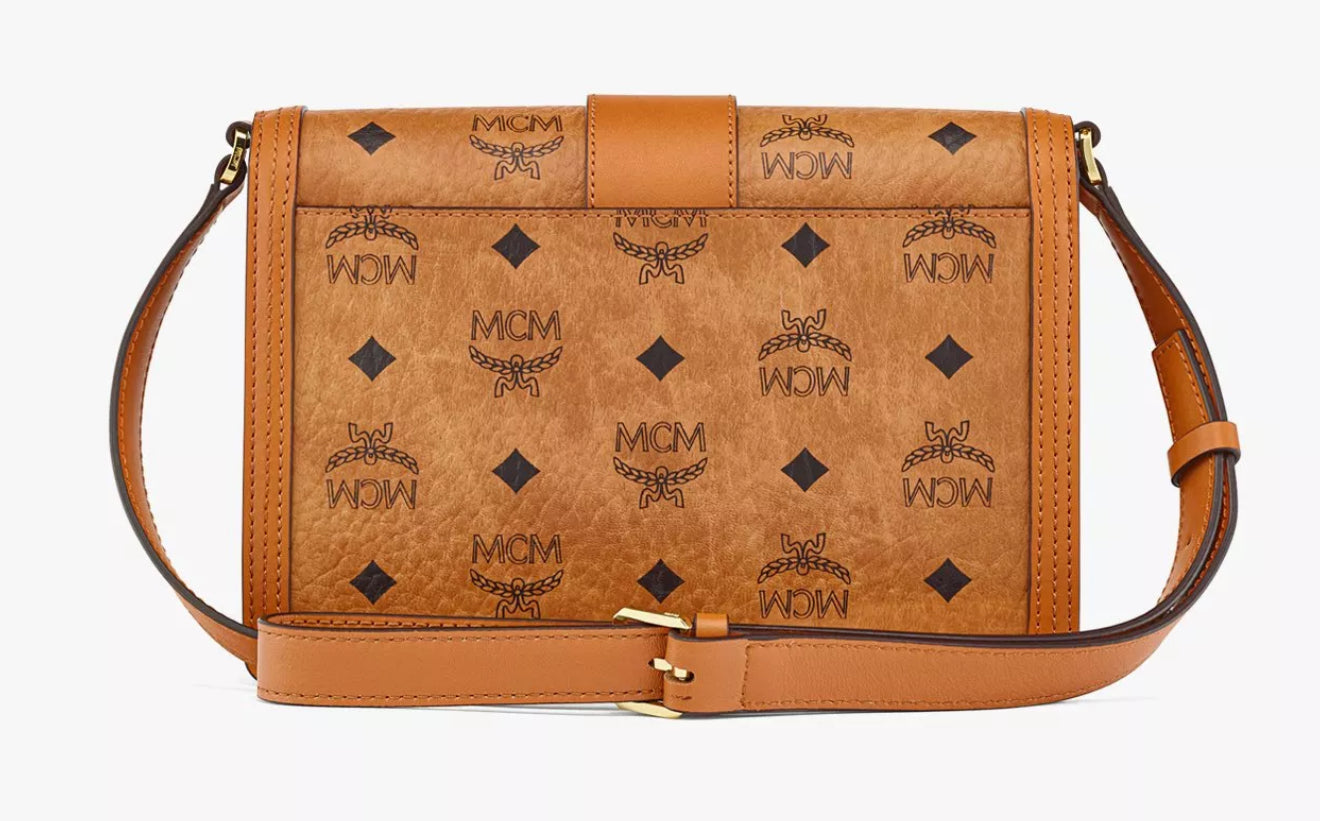 MCM Patricia Visetos Crossbody Bag – Cognac
