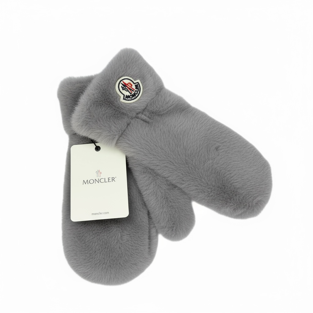 Γυναικεία Γάντια Moncler – Γκρι Γούνινα & Ζεστά