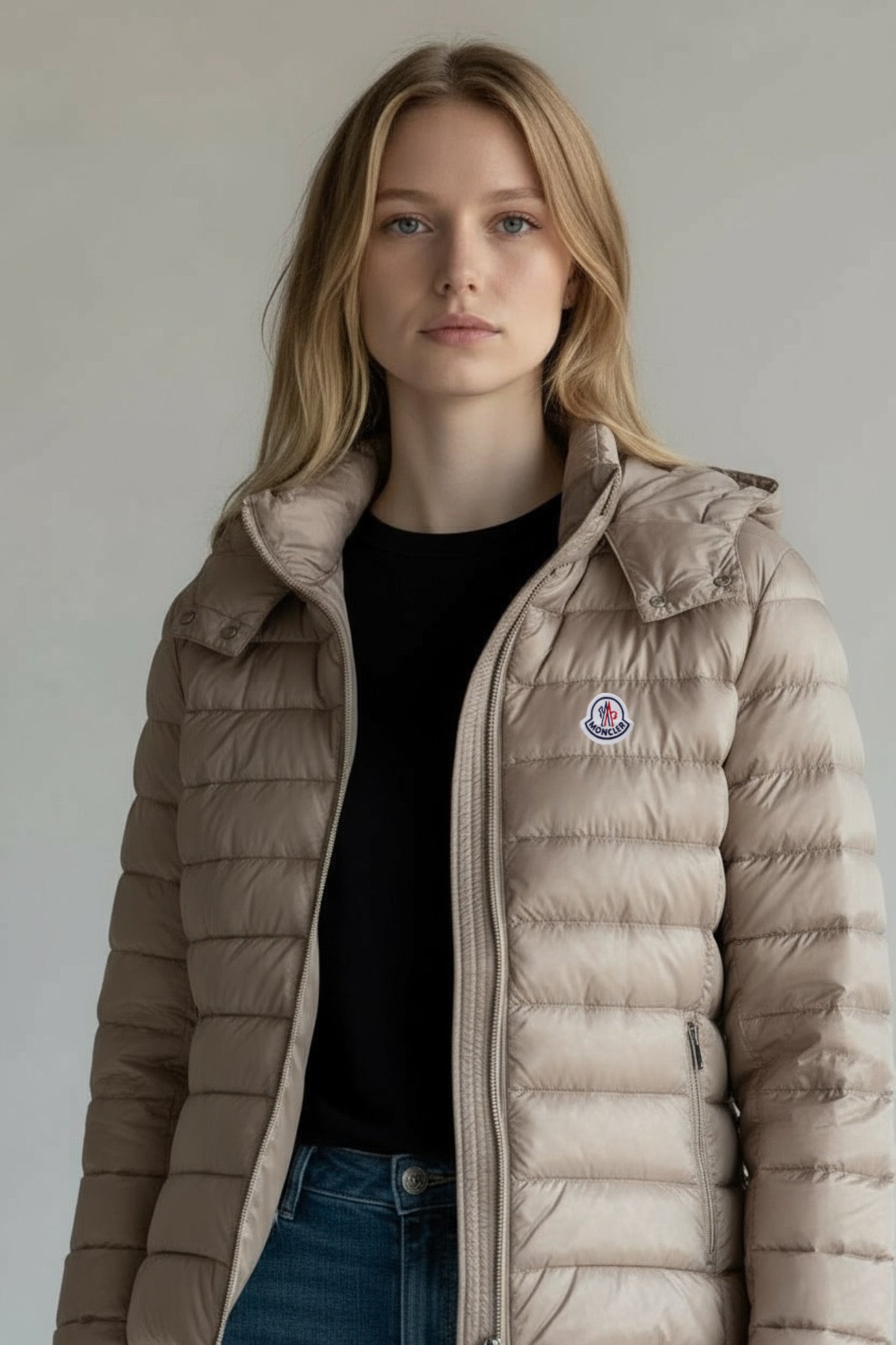 Μπουφάν Moncler Μπεζ Γυναικείο