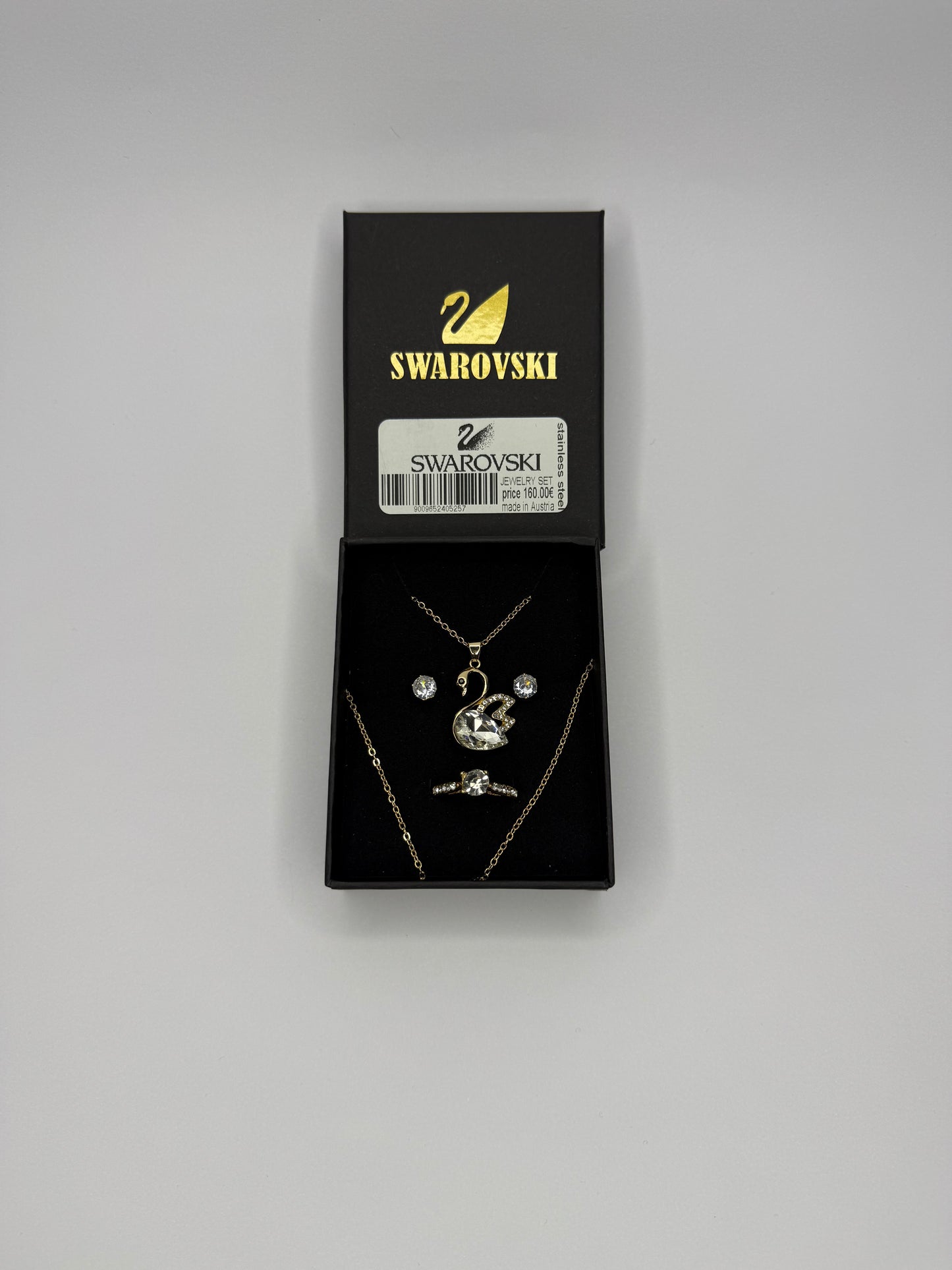 Σετ Κοσμημάτων Swarovski – Χρυσό με Κρύσταλλα Swan