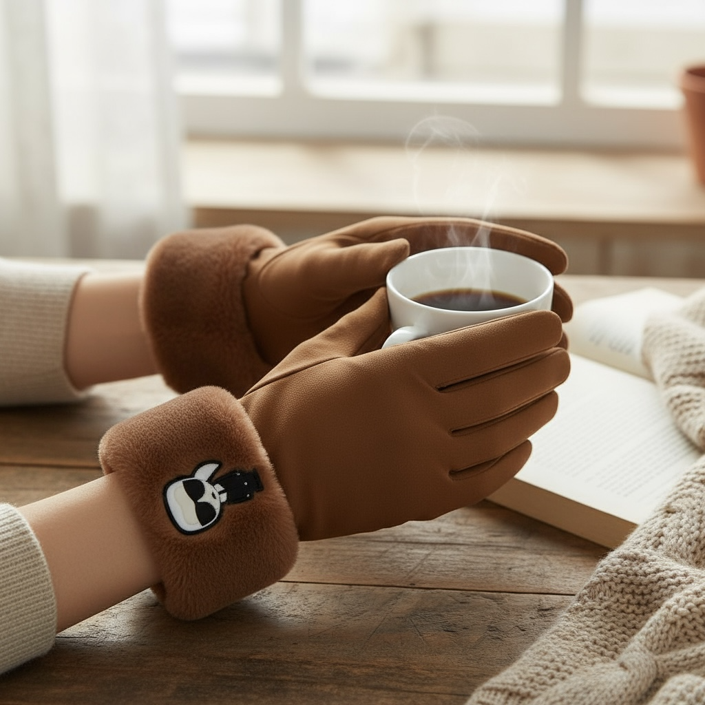 Γυναικεία Γάντια Karl Lagerfeld – Καφέ