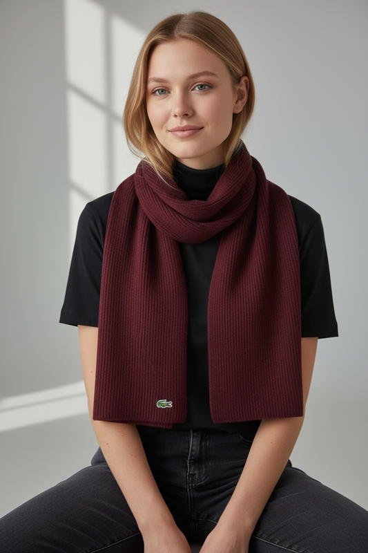 Κασκόλ Lacoste Ribbed Wool Scarf
