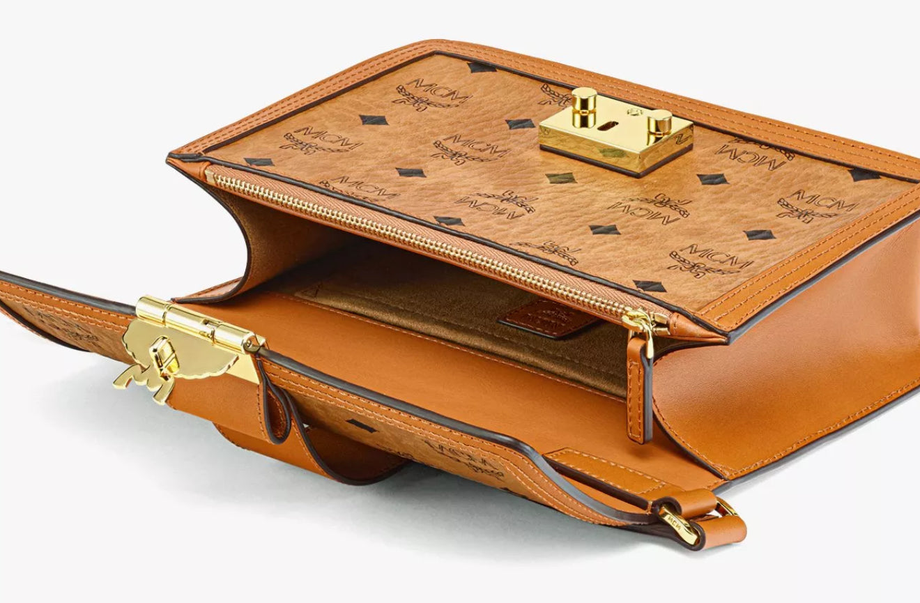 MCM Patricia Visetos Crossbody Bag – Cognac