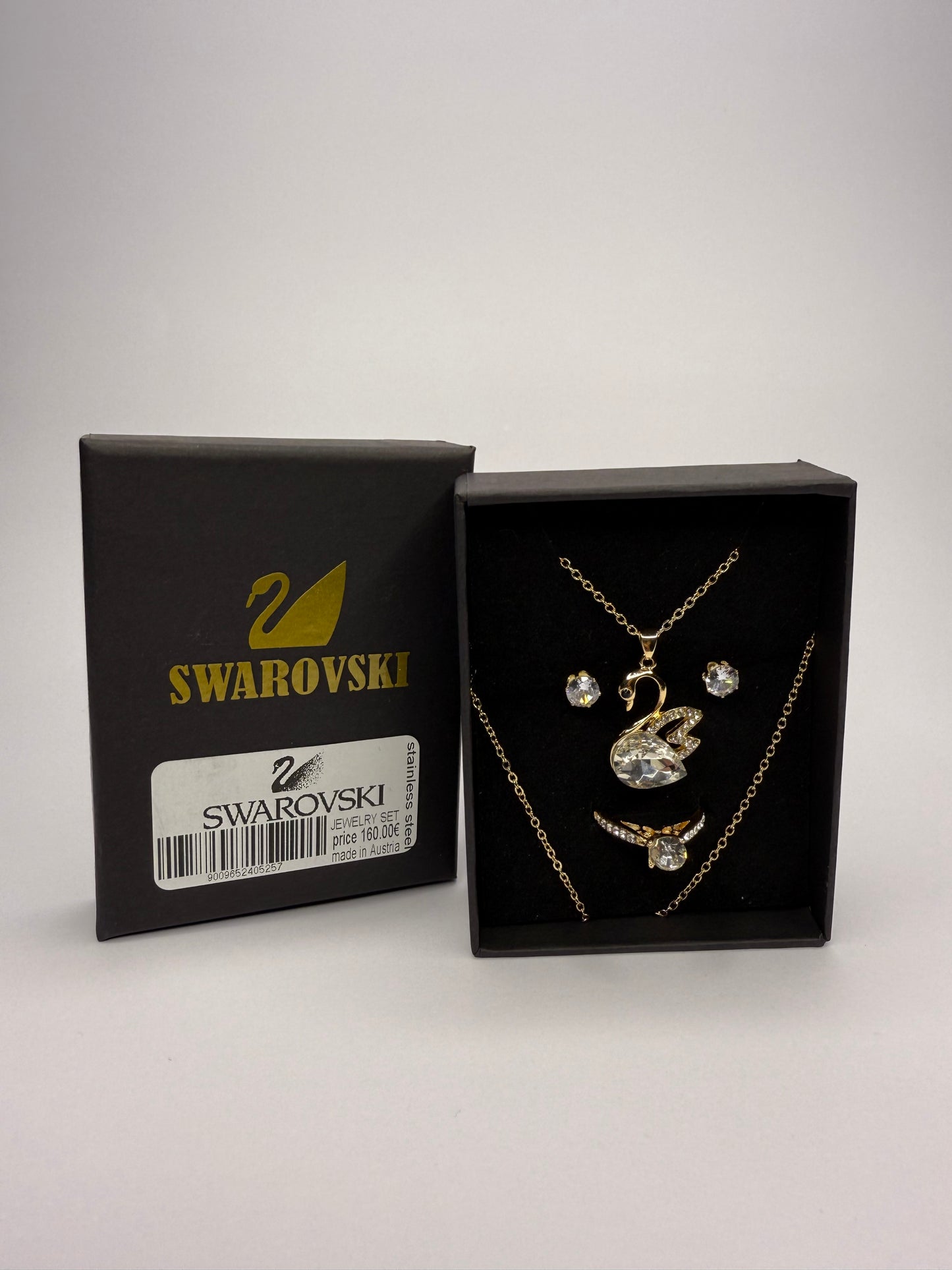Σετ Κοσμημάτων Swarovski – Χρυσό με Κρύσταλλα Swan