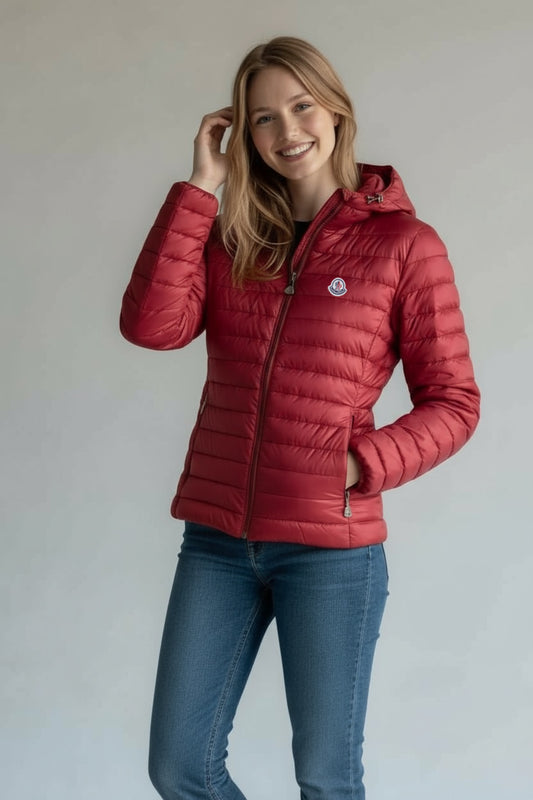 Μπουφάν Moncler Μπορντό Γυναικείο