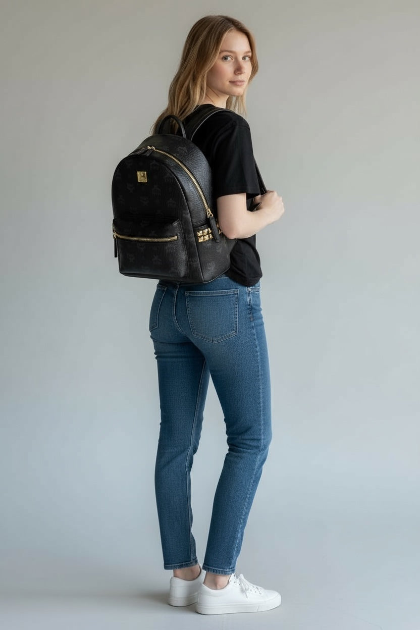 MCM Stark Backpack Black Visetos